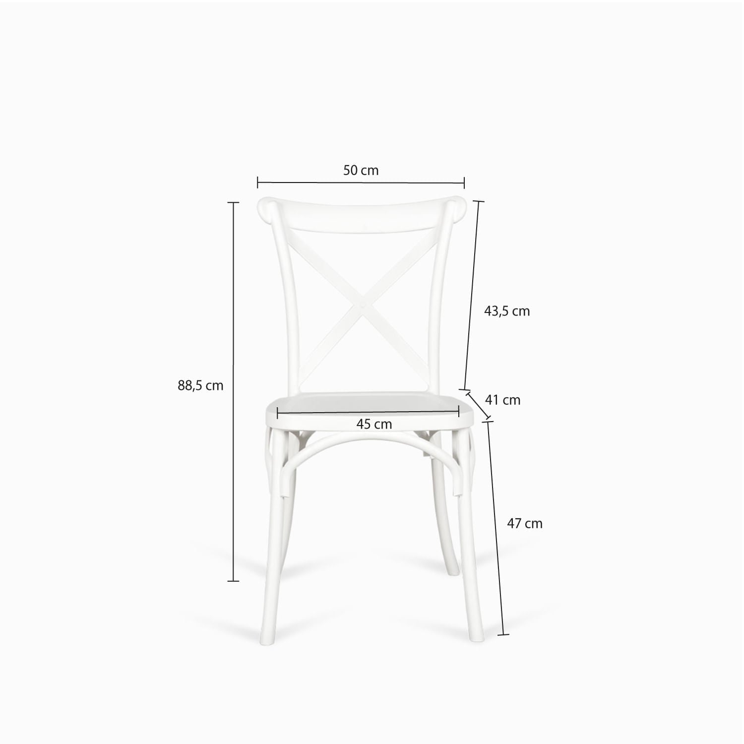 Silla X blanca en plástico apilable