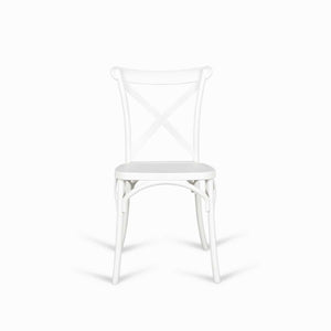 Silla X blanca en plástico apilable