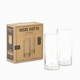Vaso largo giotto en cristal setx2