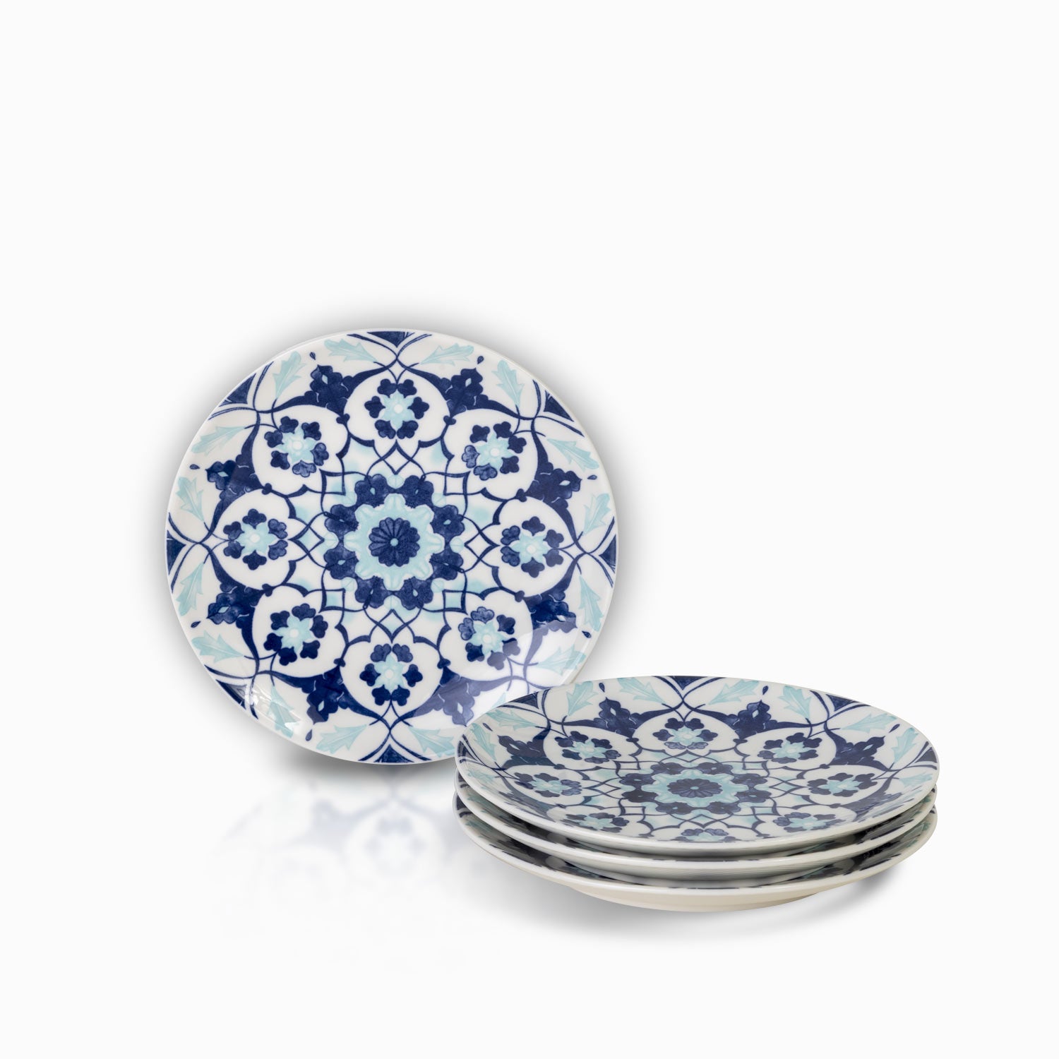 Plato mediano flor indigo 20 cm setx4-1-AMBIENTE GOURMET MÉXICO