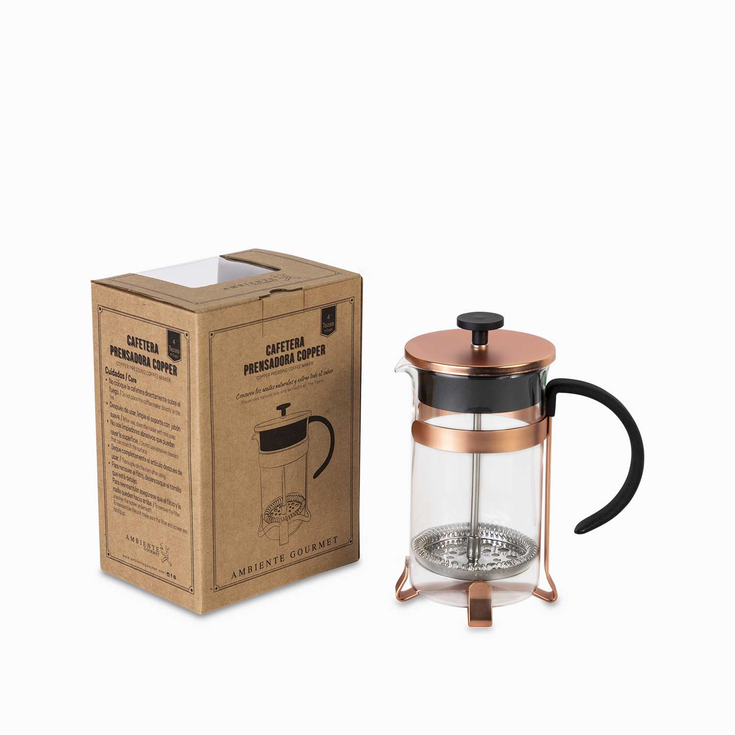 Cafetera prensadora 4 tazas copper-1-AMBIENTE GOURMET MÉXICO
