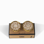 Pomo Madera Wask Borde Dorado set x 2