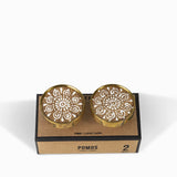 Pomo Madera Wask Borde Dorado set x 2