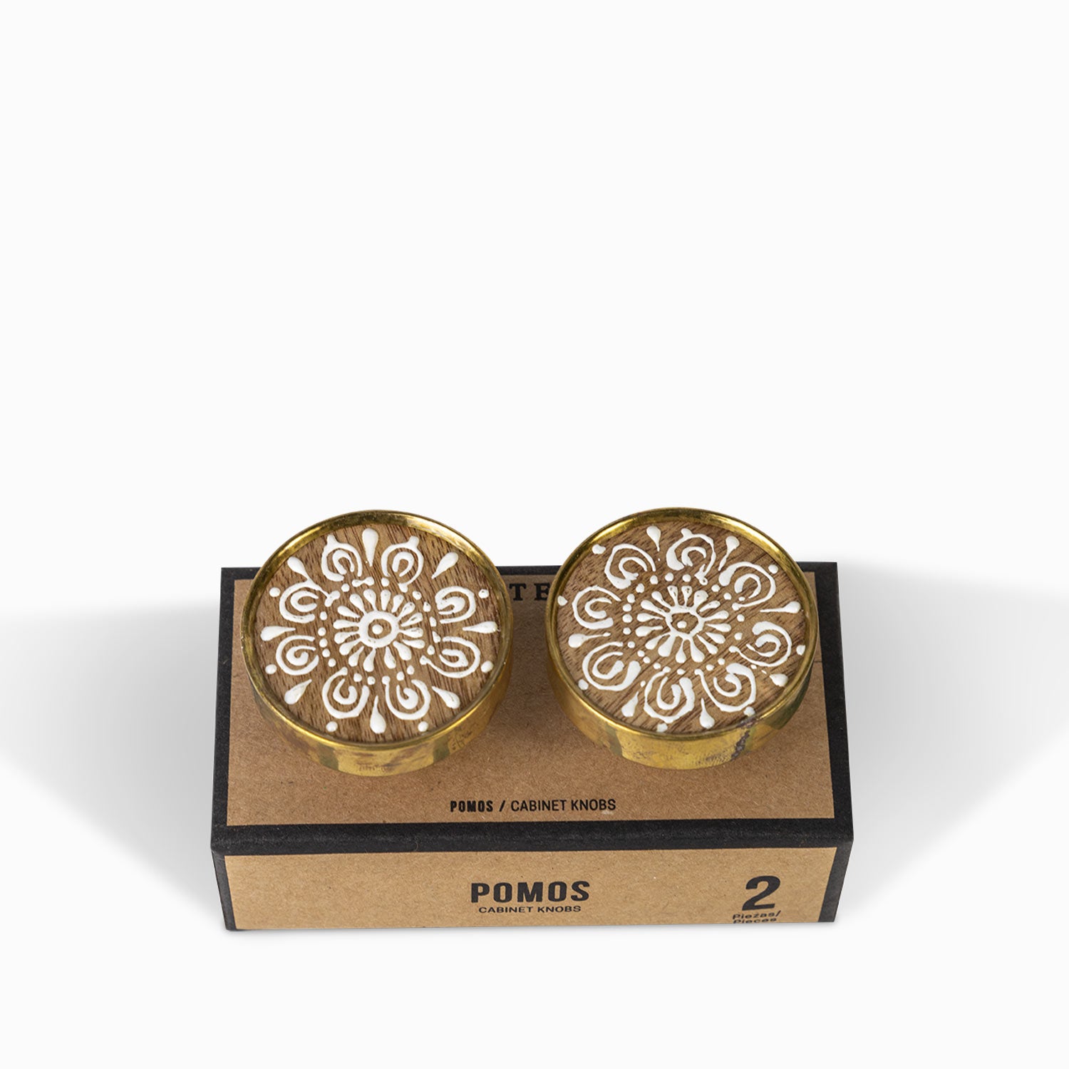 Pomo Madera Wask Borde Dorado set x 2
