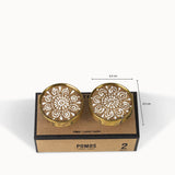 Pomo Madera Wask Borde Dorado set x 2