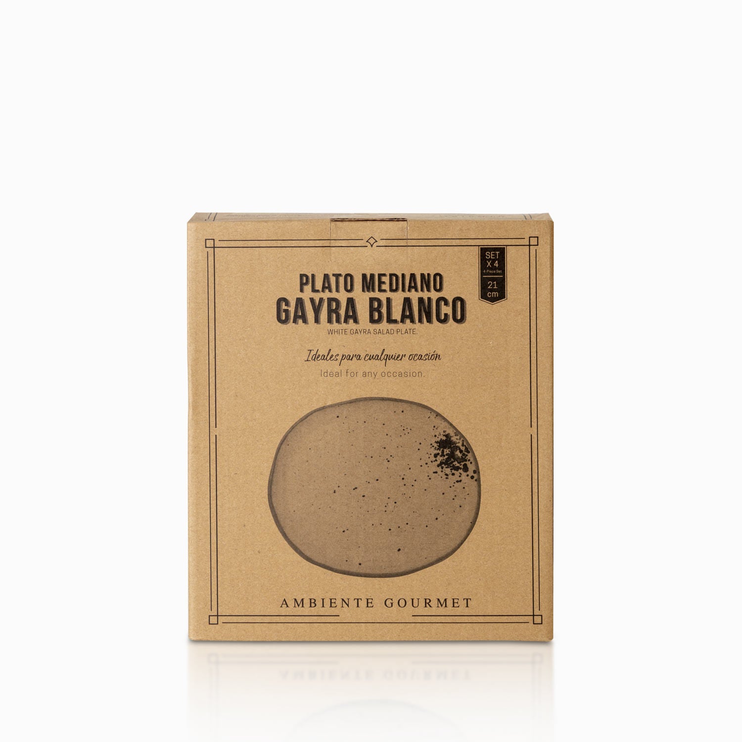 Plato mediano gayra blanco 21 cm setx4-5-AMBIENTE GOURMET MÉXICO