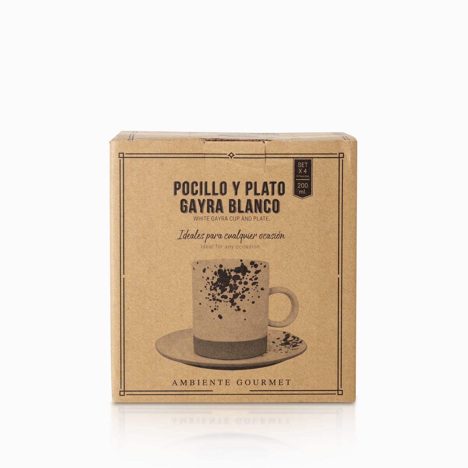 Pocillo y plato gayra blanco 200ml setx4-4-AMBIENTE GOURMET MÉXICO