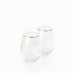 Vasos borde dorado setx2
