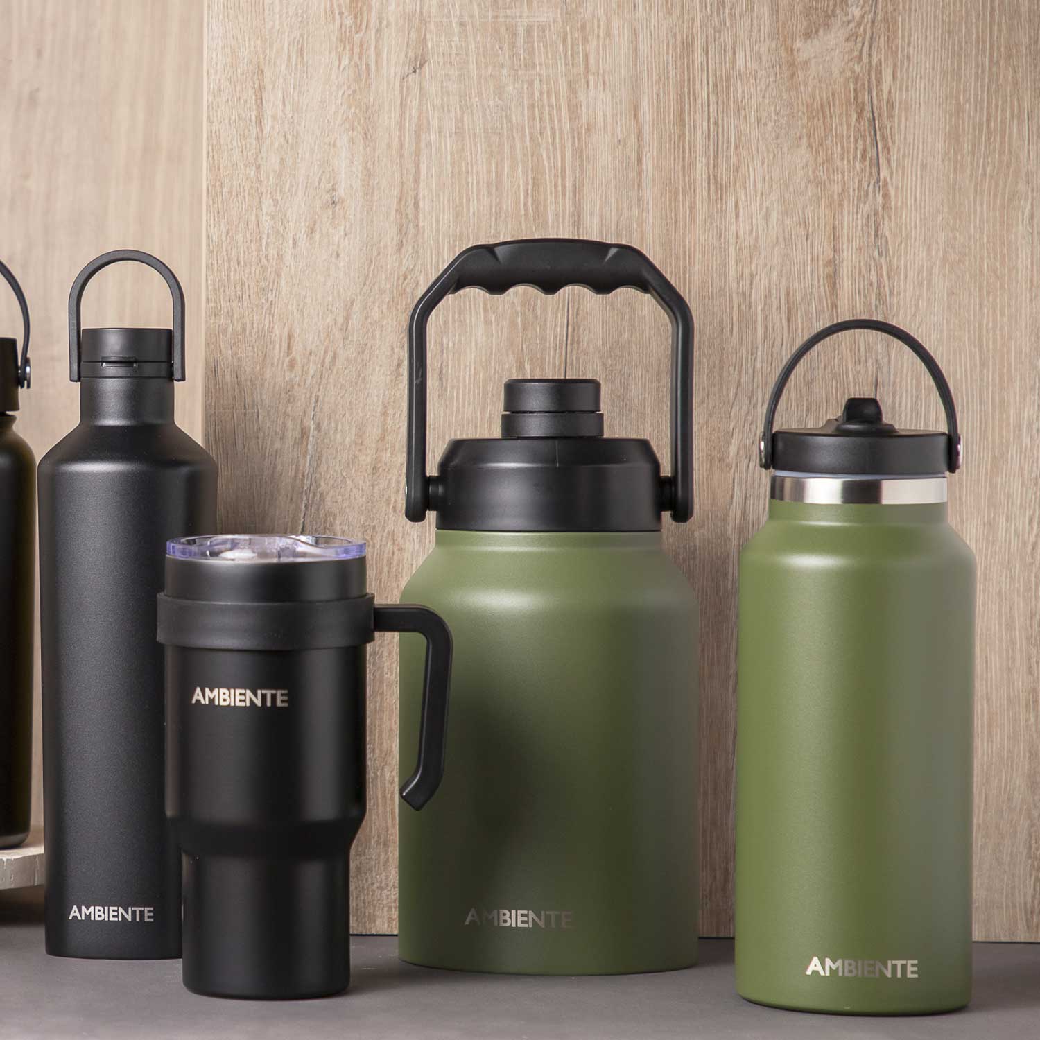 Termo con manija doble pared negro-3-AMBIENTE GOURMET MÉXICO