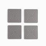 Portavasos Cuadro Silicona Gris