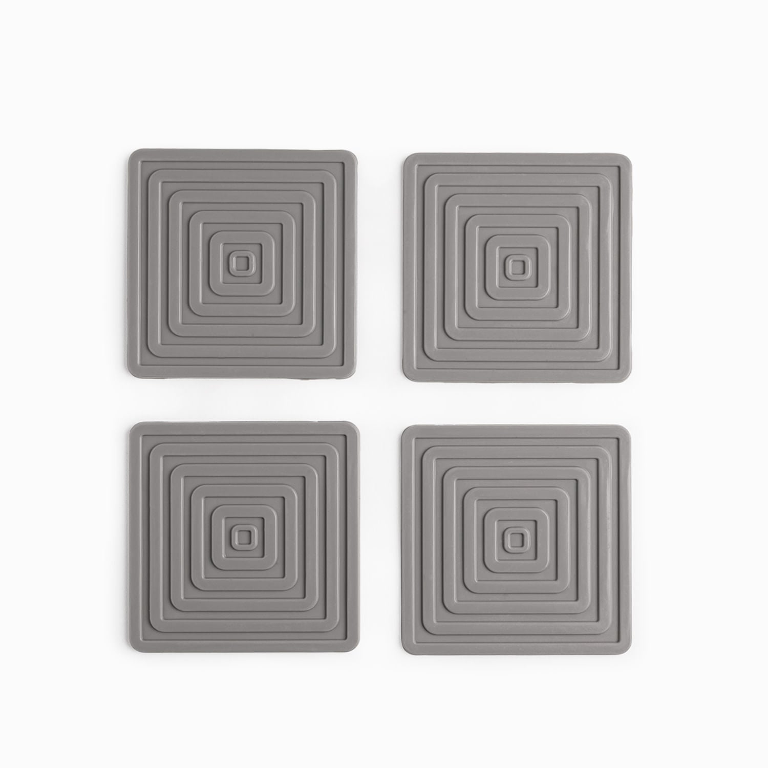 Portavasos Cuadro Silicona Gris