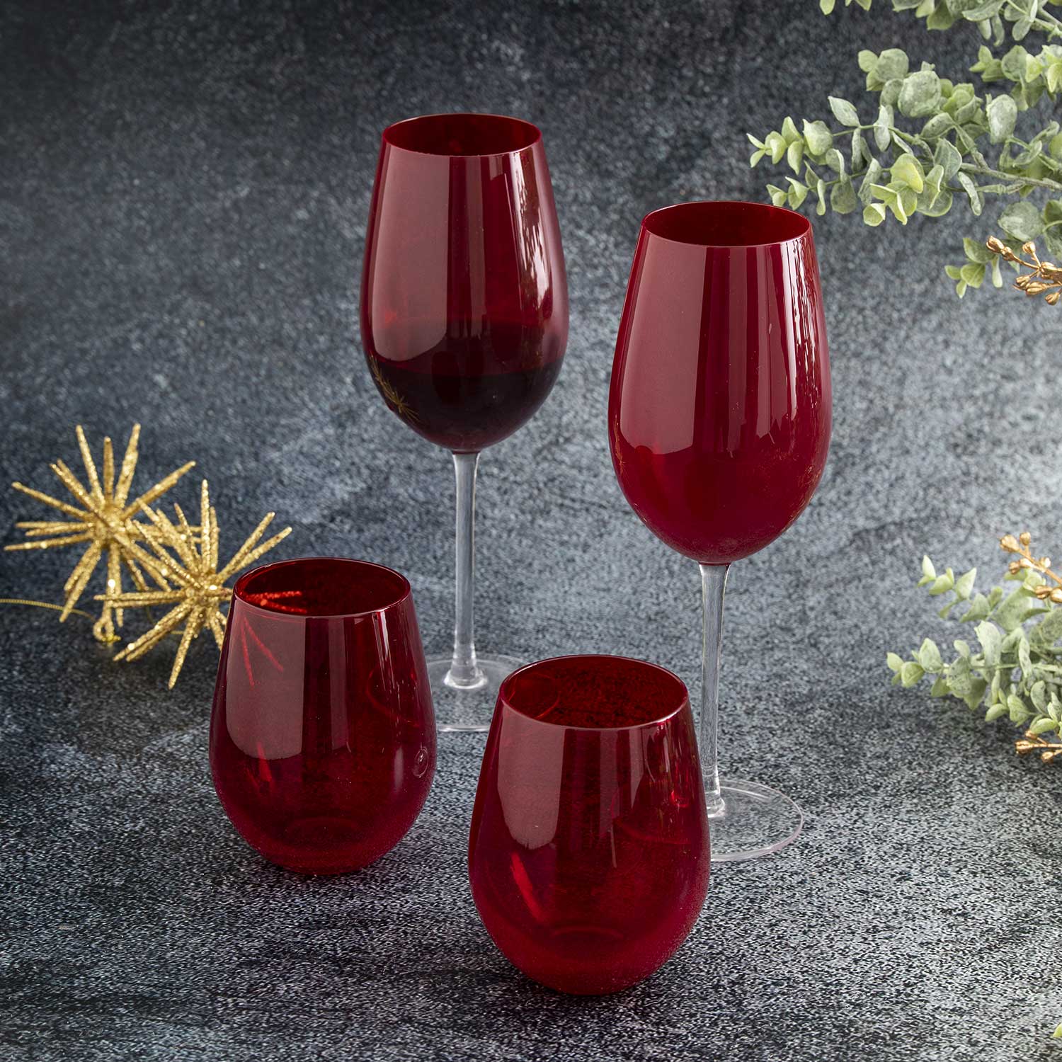 Vaso gala rojo 670 ml set x 2-3-AMBIENTE GOURMET MÉXICO