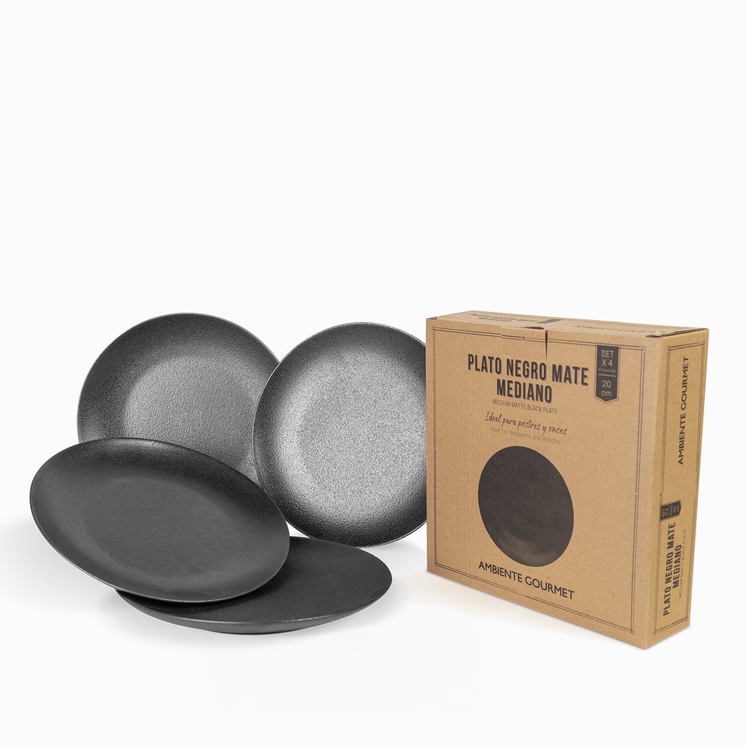 Plato mediano negro mate setx4-1-AMBIENTE GOURMET MÉXICO
