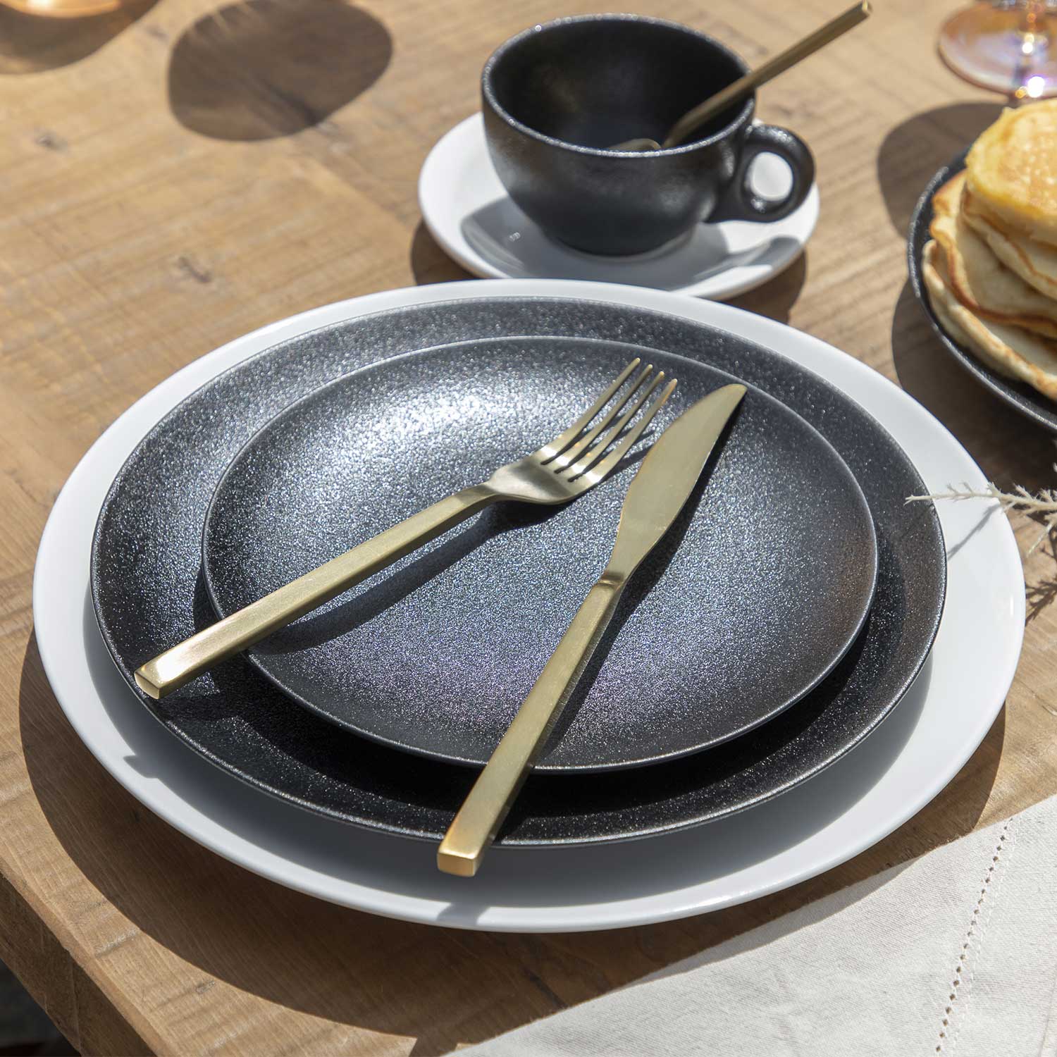 Plato principal negro mate 26 cm setx4-6-AMBIENTE GOURMET MÉXICO