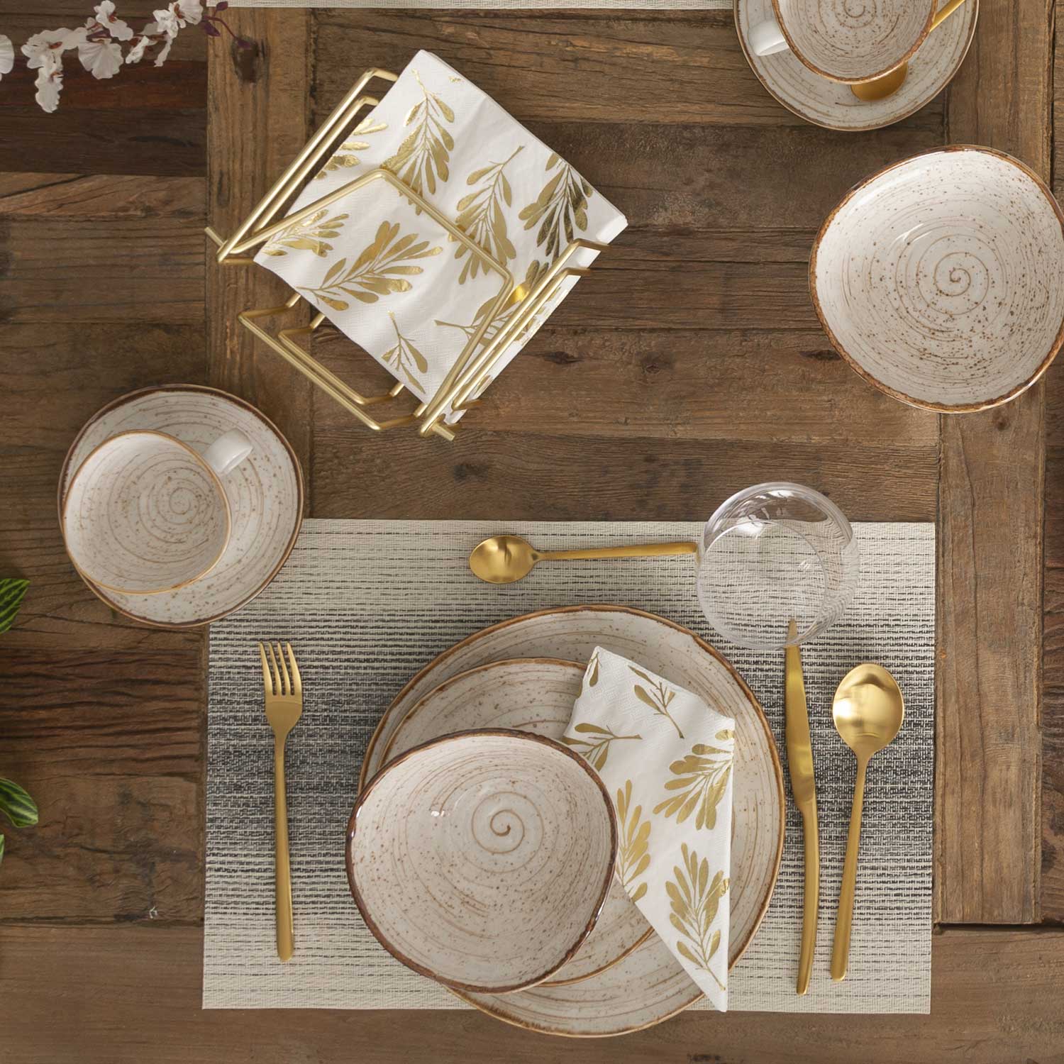 Servilletas hojas doradas-5-AMBIENTE GOURMET MÉXICO