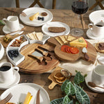 Set para quesos acacia con recipientes de cerámica