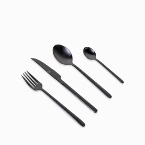 Set de cubiertos alton negro mate 16 pcs