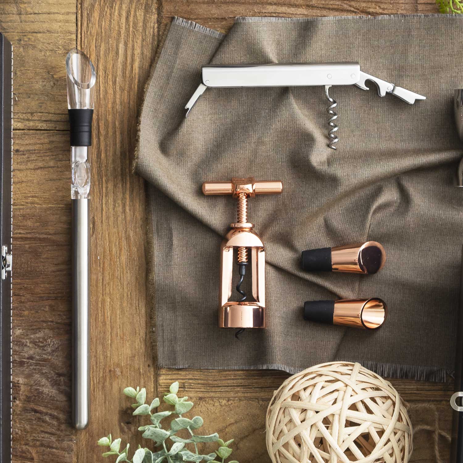 Dispensador botella de vino copper