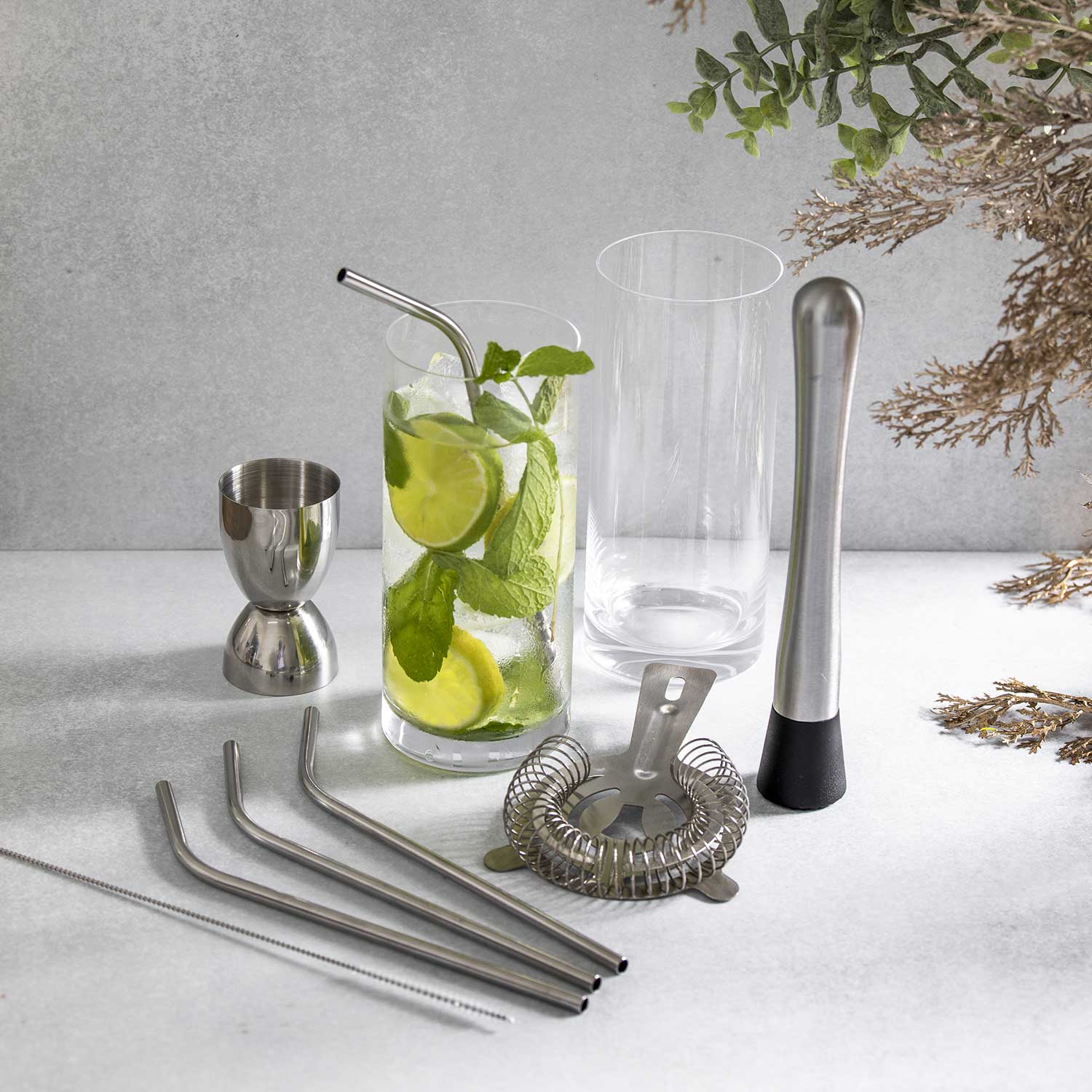 Medidor De Cocteles Plateado 30Ml/60Ml