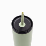Termo doble pared verde con pitillo 550 ml
