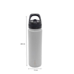 Termo doble pared gris con pitillo 700 ml