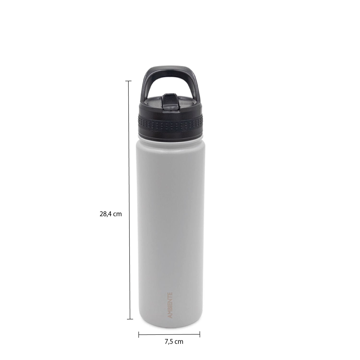 Termo doble pared gris con pitillo 700 ml