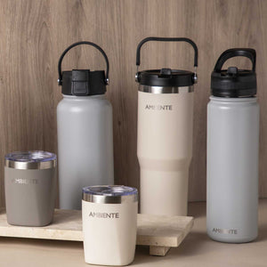 Termo doble pared gris con pitillo 700 ml--AMBIENTE GOURMET MÉXICO