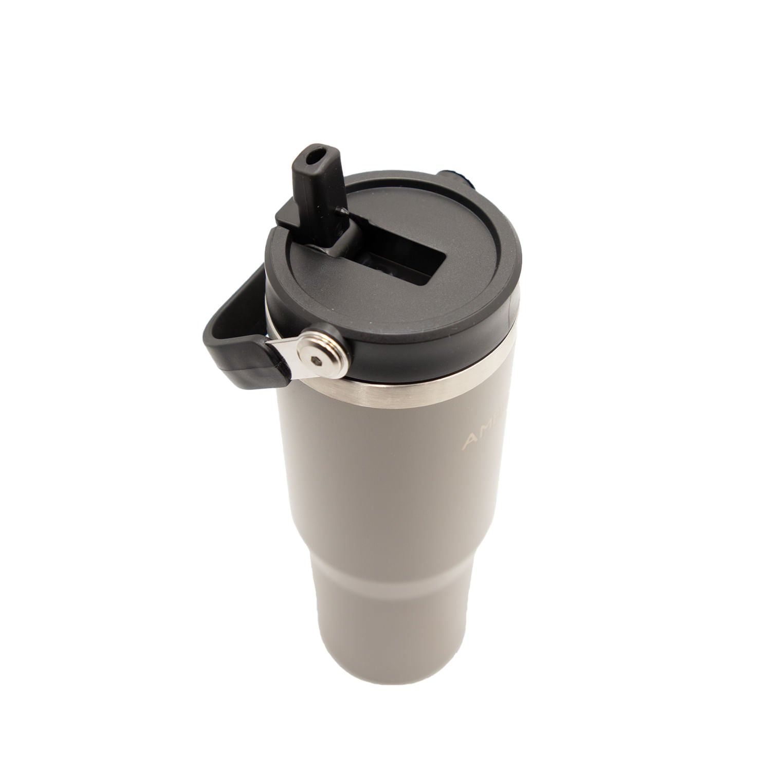 Termo con pitillo y manija gris 890 ml