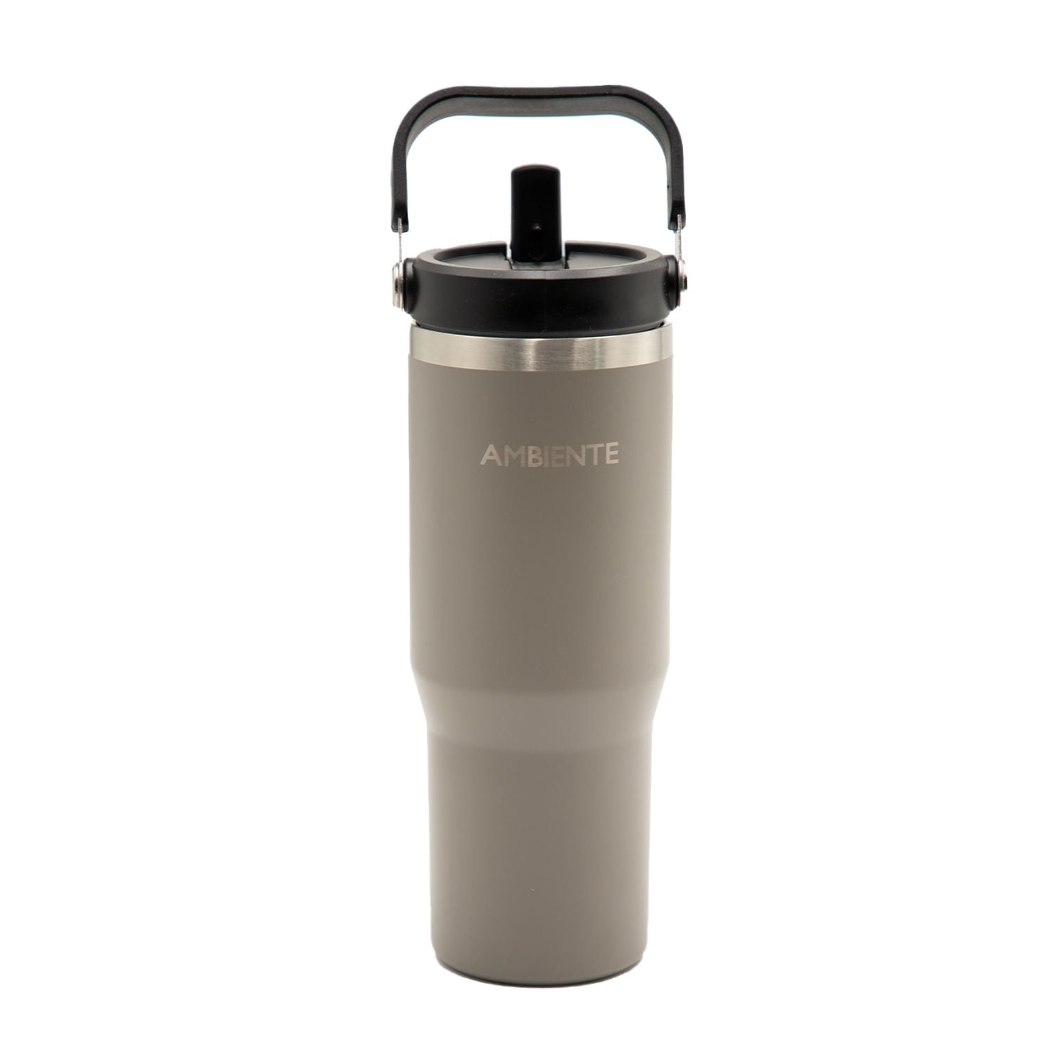 Termo con pitillo y manija gris 890 ml