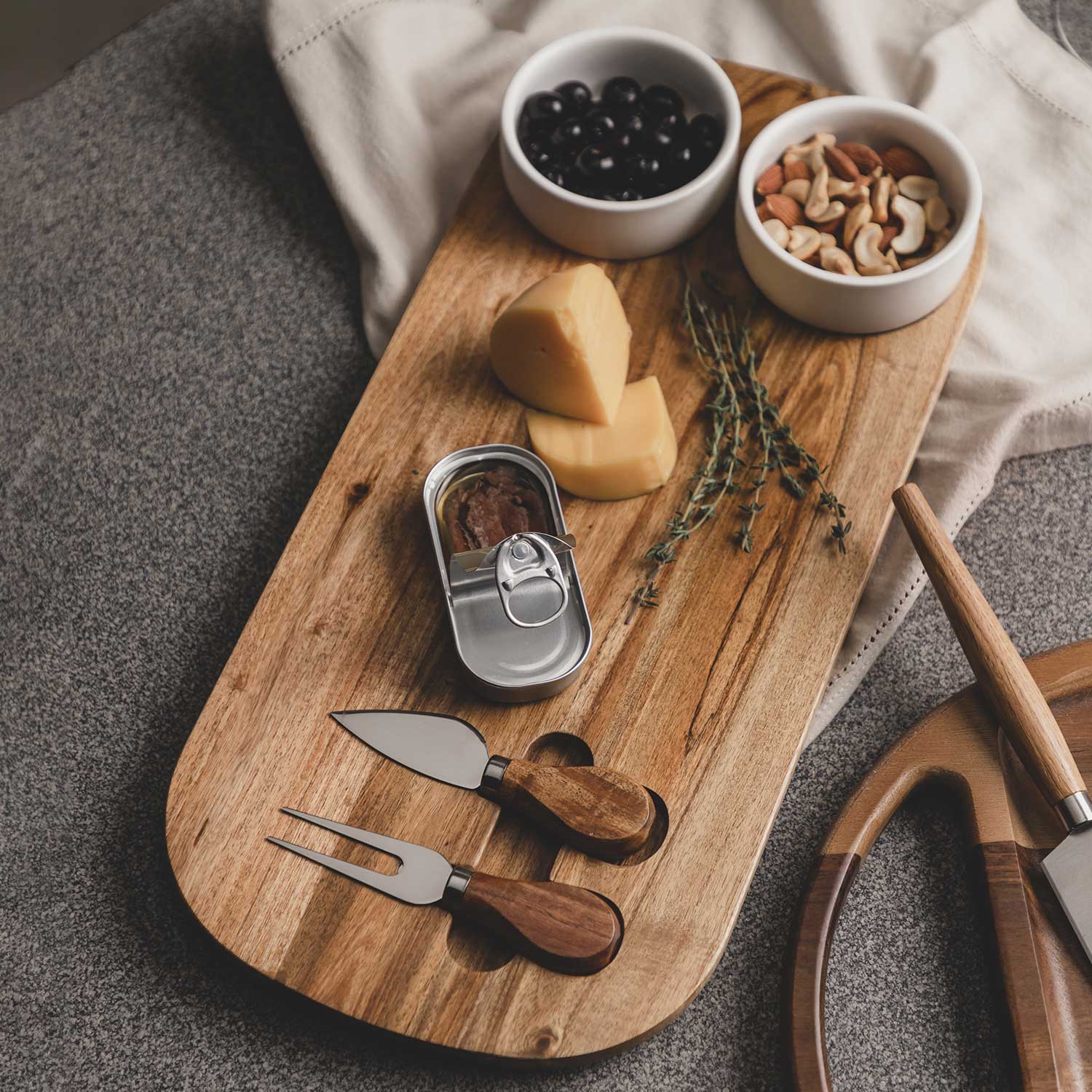 Set de tabla para queso con salseras 5 piezas-2-AMBIENTE GOURMET MÉXICO