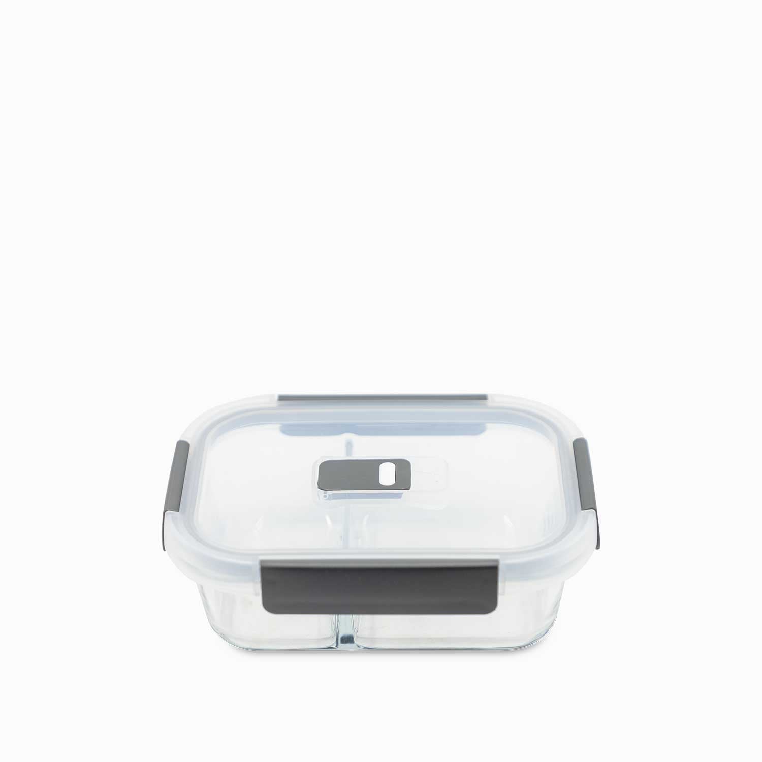 Recipiente Rectangular Con Division En Borosilicato  600Ml