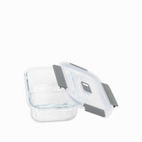 Recipiente Rectangular Con Division En Borosilicato  600Ml