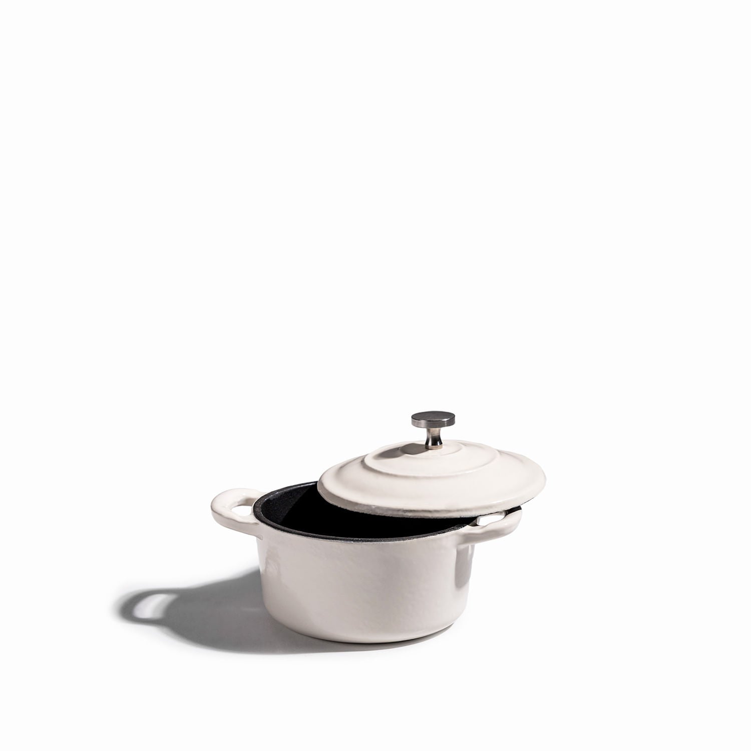 Mini olla blanca 10cm en hierro fundido