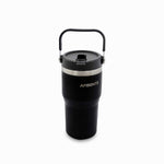 Termo doble pared negro con manija 600ml