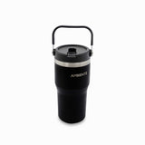 Termo doble pared negro con manija 600ml