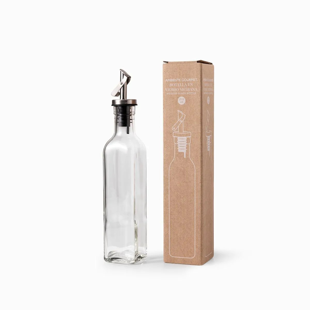 Botella cubo salsas mediana 250ml