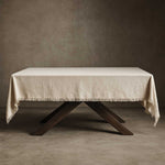 Mantel para mesa flecos beige 140x240cm