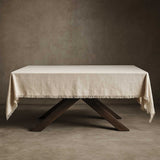 Mantel para mesa flecos beige 140x240cm