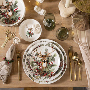 Plato mediano navidad silvestre 20cm setx4-2-AMBIENTE GOURMET MÉXICO