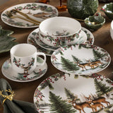 Plato principal navidad silvestre 25cm setx4-5-AMBIENTE GOURMET MÉXICO