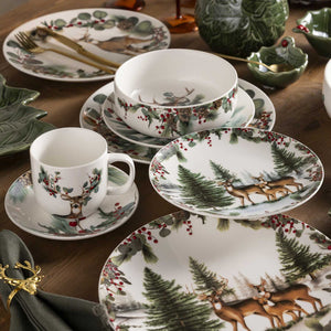 Plato principal navidad silvestre 25cm setx4-5-AMBIENTE GOURMET MÉXICO