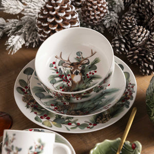 Plato principal navidad silvestre 25cm setx4-6-AMBIENTE GOURMET MÉXICO