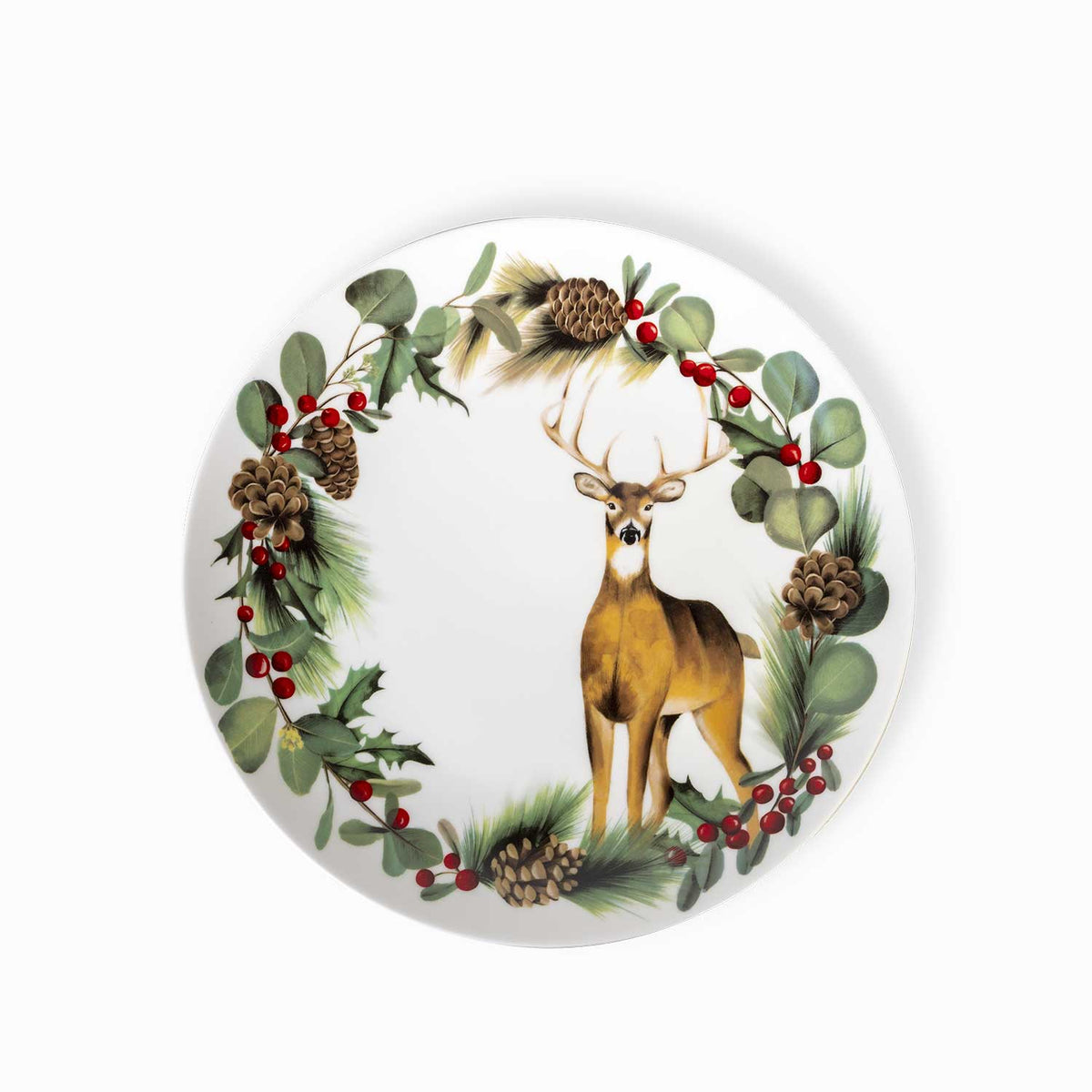 Plato principal navidad silvestre 25cm setx4-1-AMBIENTE GOURMET MÉXICO