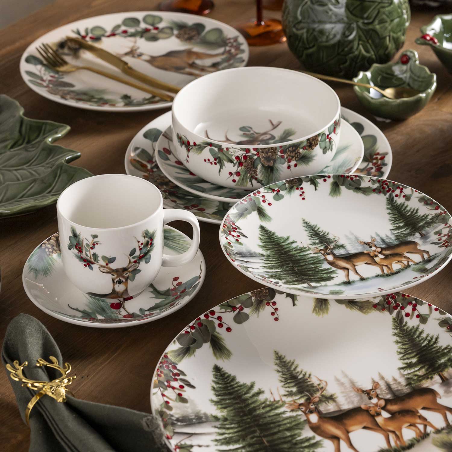 Pocillo y plato navidad Silvestre setx4-7-AMBIENTE GOURMET MÉXICO