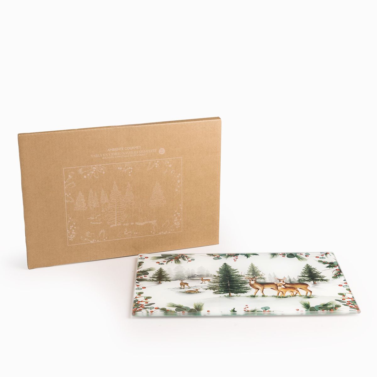 Tabla en vidrio Navidad Silvestre 30cm