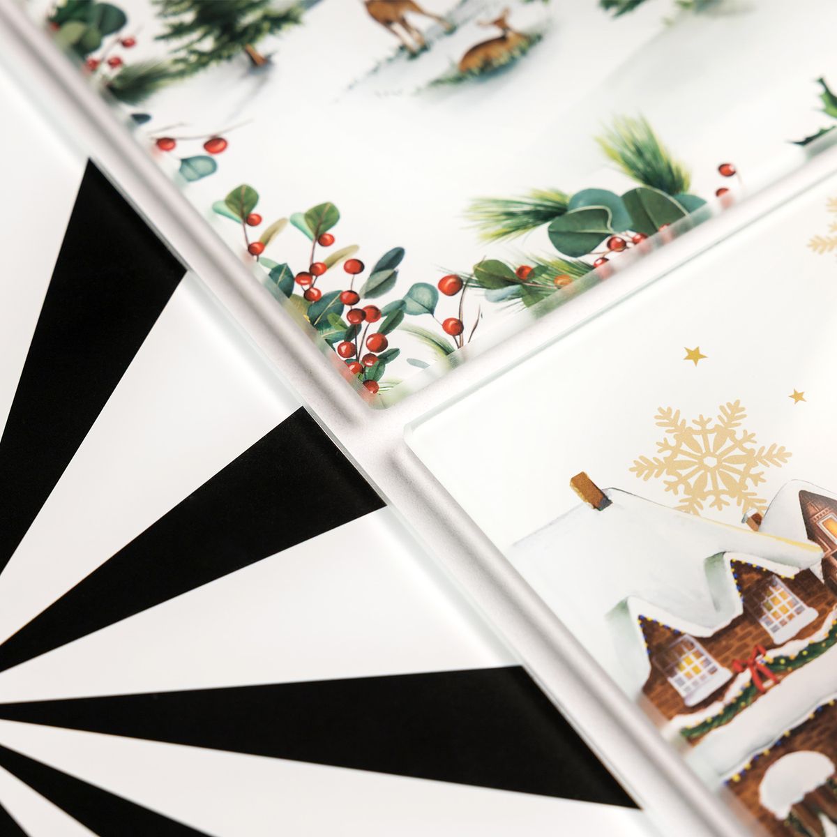 Tabla en vidrio Navidad Silvestre 30cm