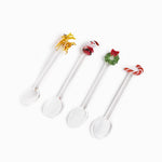 Cucharas en vidrio Noche Buena set x4