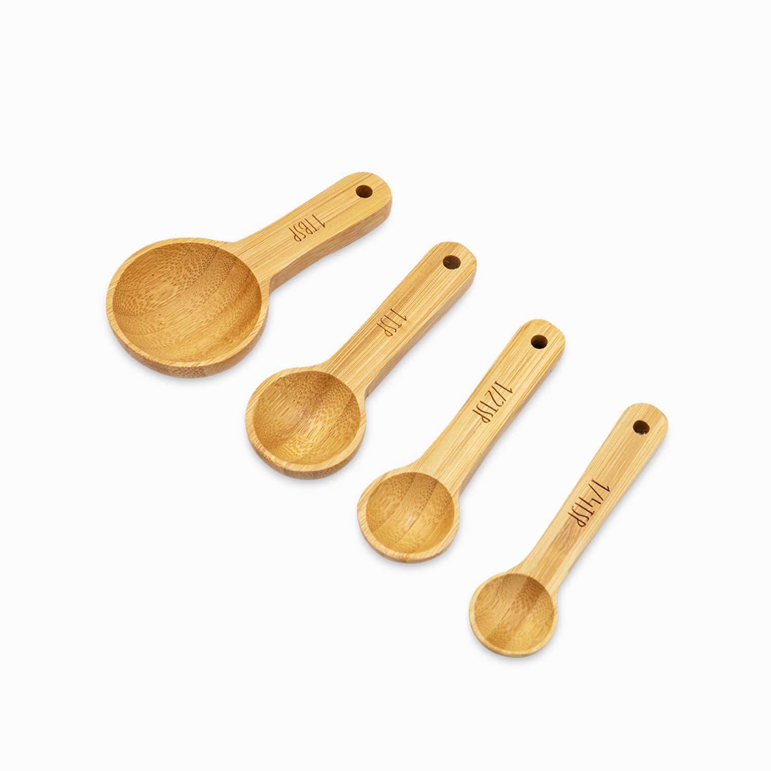 Cucharas medidoras en bambú x4