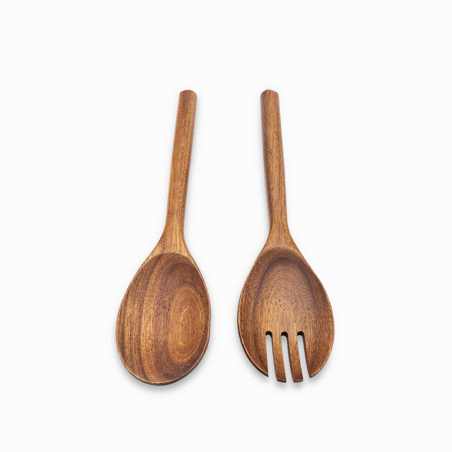 Servidoras ensalada oval en acacia