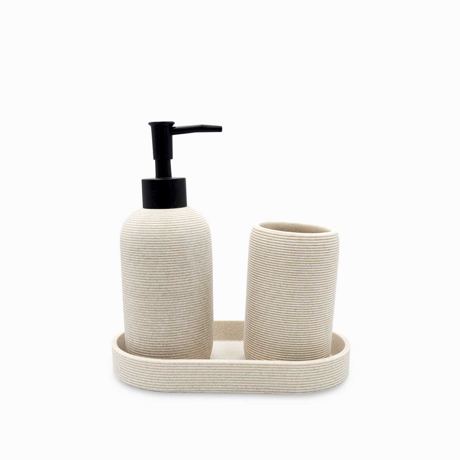 Set baño piedra gris